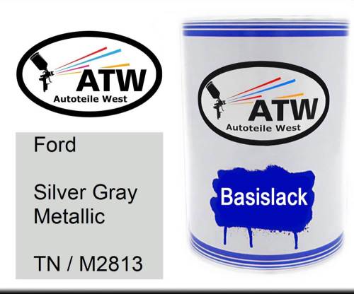 Ford, Silver Gray Metallic, TN / M2813: 500ml Lackdose, von ATW Autoteile West.